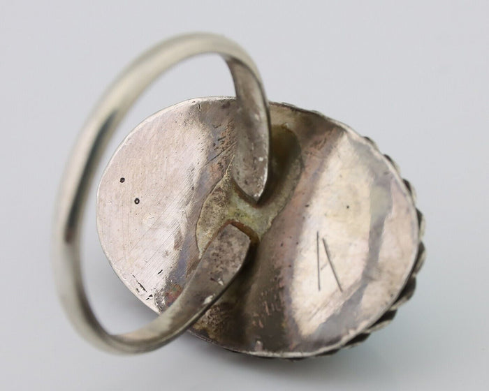 Navajo Ring 925 Silver Natural Turquoise Native American Artist C.80's