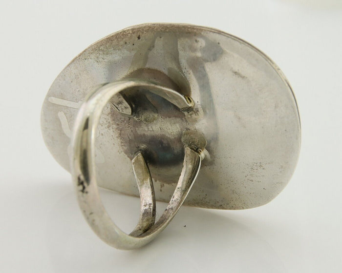 Navajo Ring 925 Silver Natural Turquoise Native American Artist C.80's