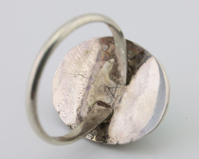 Navajo Ring 925 Silver Natural Turquoise Native American Artist C.80's