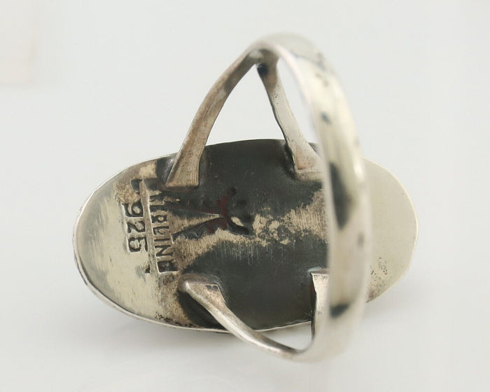 Navajo Ring 925 Silver Natural Turquoise Native American Artist Signed C.80's