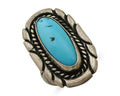 Navajo Ring 925 Silver Natural Turquoise Native American Artist Size 6.0 C.80's