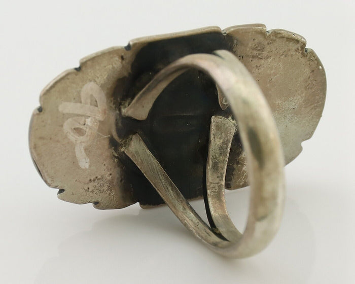 Navajo Ring 925 Silver Natural Turquoise Native American Artist Size 6.0 C.80's