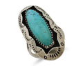 Navajo Ring 925 Silver Natural Turquoise Native American Artist Size 6.75 C.80's
