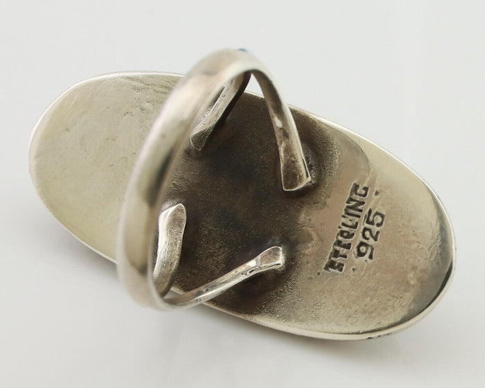 Navajo Ring 925 Silver Natural Turquoise Native American Artist Size 6.75 C.80's