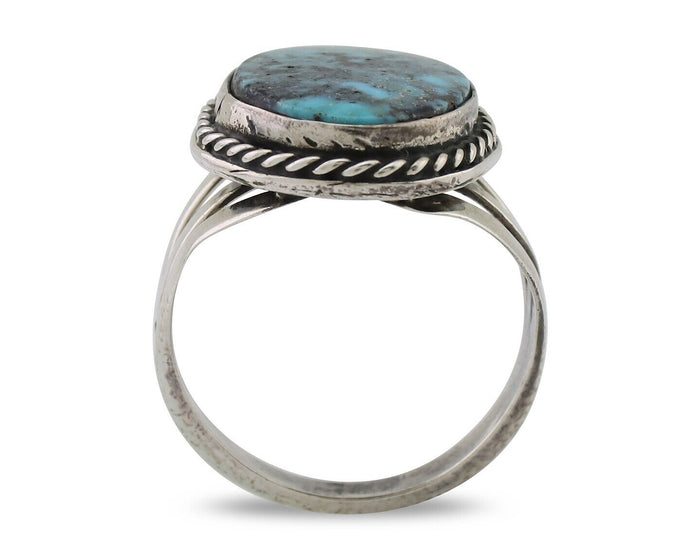 Navajo Ring 925 Silver Natural Turquoise Native American Artist Size 7.25 C.80's