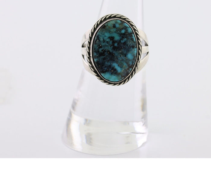 Navajo Ring 925 Silver Natural Turquoise Native American Artist Size 7.25 C.80's