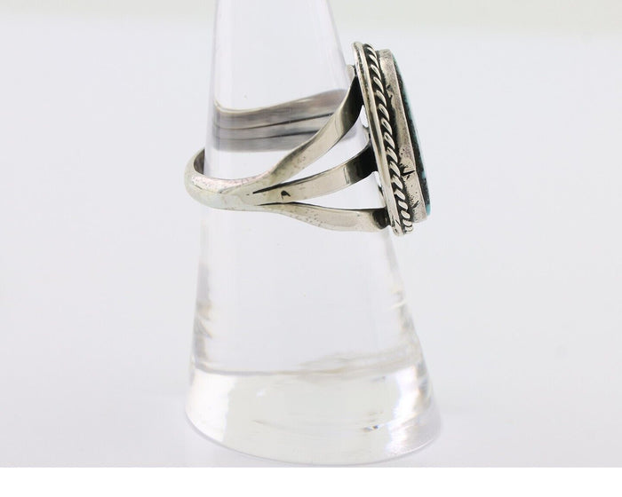 Navajo Ring 925 Silver Natural Turquoise Native American Artist Size 7.25 C.80's
