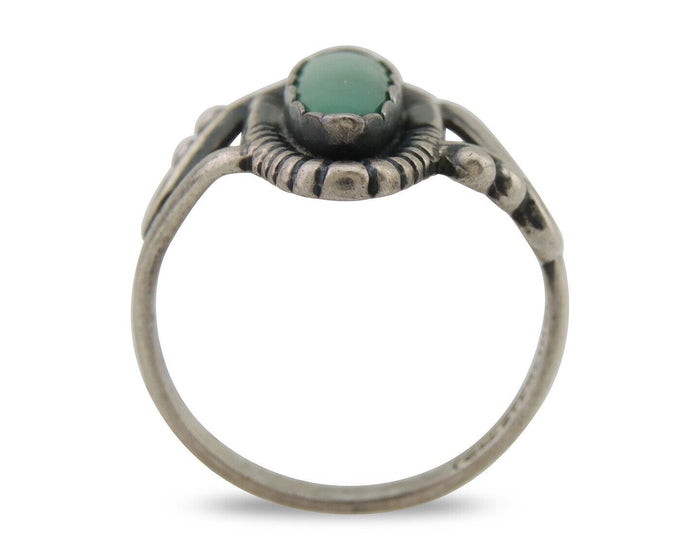 Navajo Ring 925 Silver Natural Turquoise Signed Kachina Signed 6.0