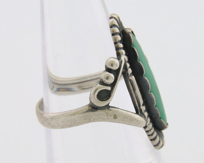 Navajo Ring 925 Silver Natural Turquoise Signed Kachina Signed 6.0