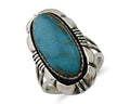 Navajo Ring 925 Silver Natural Turquoise Signed L Yazzie Size 6.25 C.80's