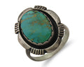 Navajo Ring 925 Silver Natural Turquoise Signed Leonard & Marian Nez C.80's