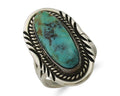 Navajo Ring 925 Silver Natural Turquoise Signed M Begay C.80's