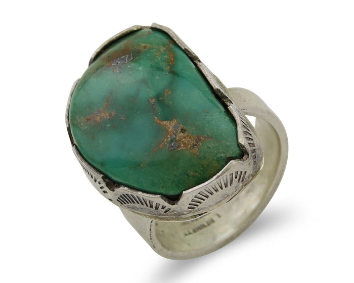Navajo Ring 925 Silver Royston Turquoise Artist Siged L Bennett C.80's