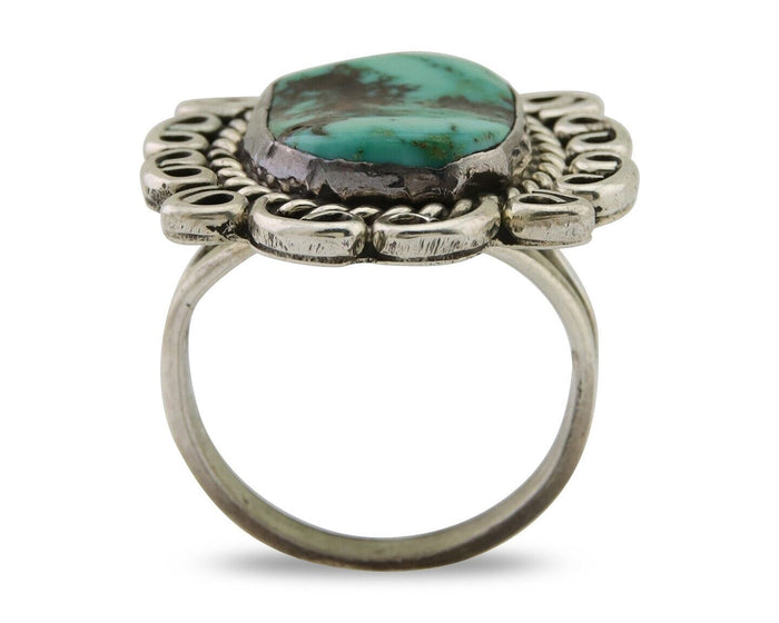 Navajo Ring 925 Silver Royston Turquoise Artist Siged W C.80's