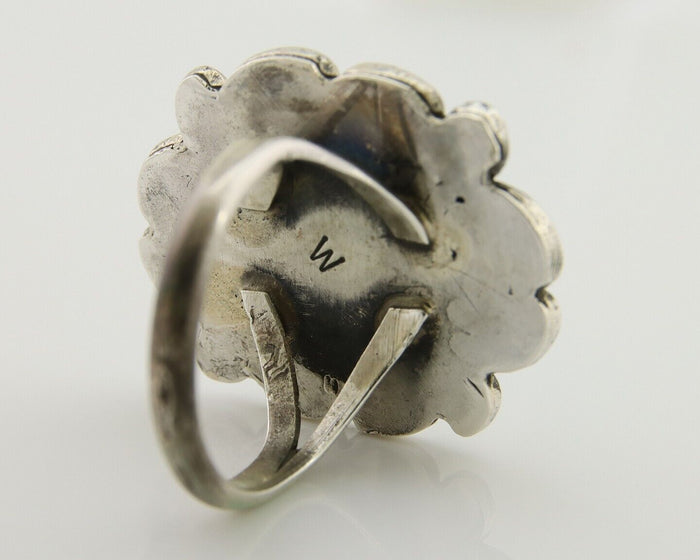 Navajo Ring 925 Silver Royston Turquoise Artist Siged W C.80's