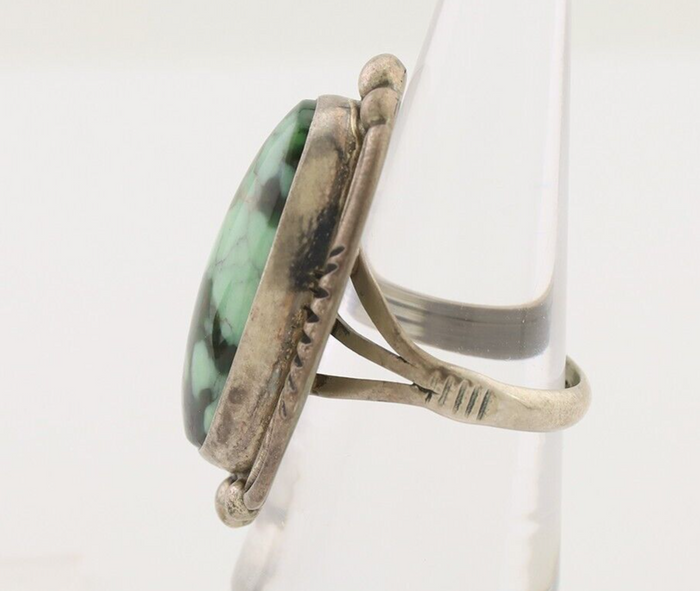 Navajo Ring 925 Silver Royston Turquoise Artist Signed Big T C.80's