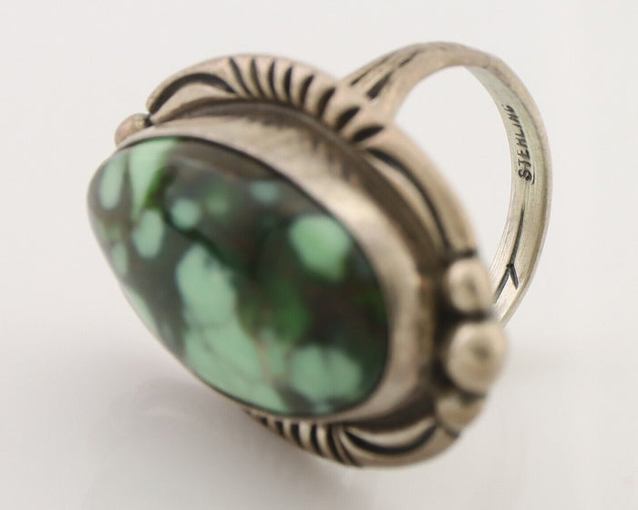 Navajo Ring 925 Silver Royston Turquoise Artist Signed Big T C.80's