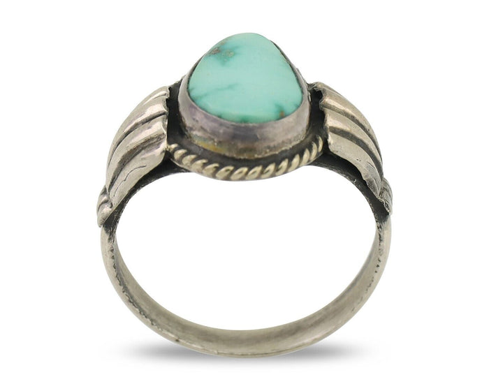 Navajo Ring 925 Silver Royston Turquoise Native American Artist C.80's Size 9.25