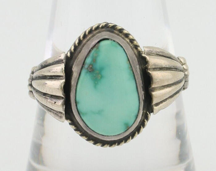 Navajo Ring 925 Silver Royston Turquoise Native American Artist C.80's Size 9.25