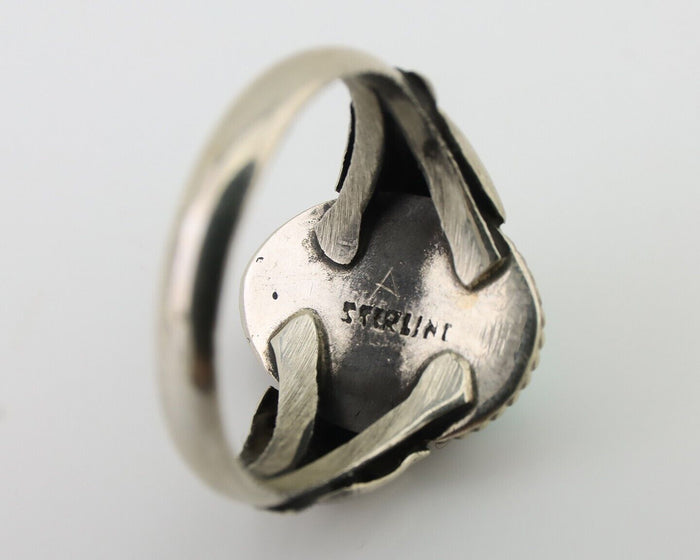 Navajo Ring 925 Silver Royston Turquoise Native American Artist C.80's Size 9.25