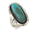 Navajo Ring 925 Silver Royston Turquoise Native American Artist C.80's