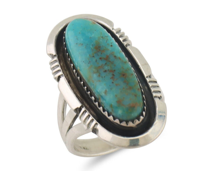 Navajo Ring 925 Silver Royston Turquoise Native American Artist C.80's