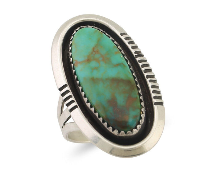 Navajo Ring 925 Silver Royston Turquoise Native American Artist C.80's