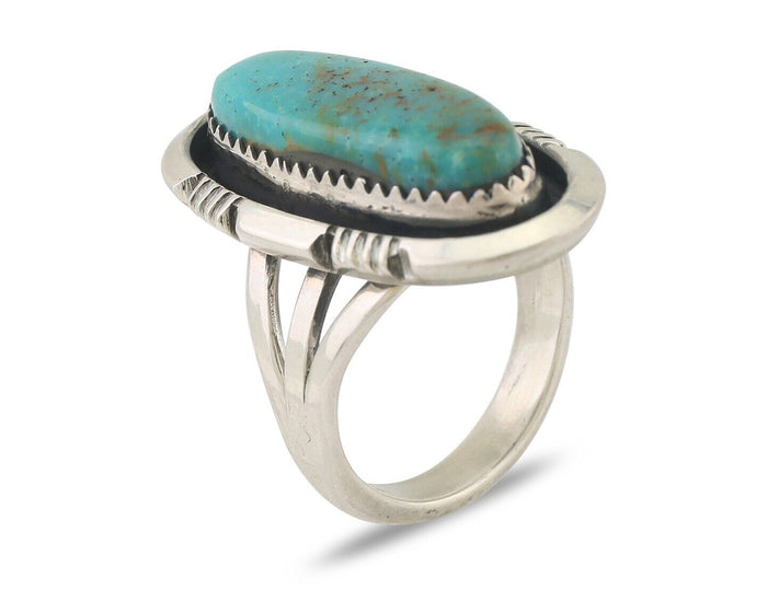 Navajo Ring 925 Silver Royston Turquoise Native American Artist C.80's