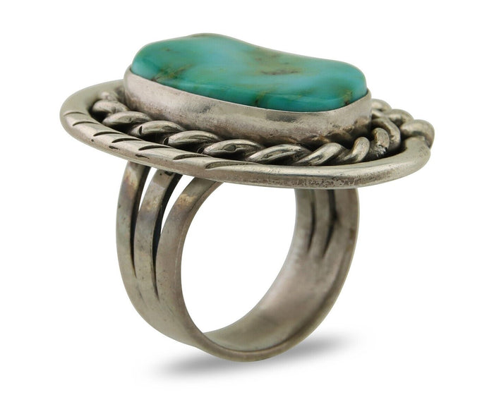 Navajo Ring 925 Silver Royston Turquoise Native American Artist C.80's