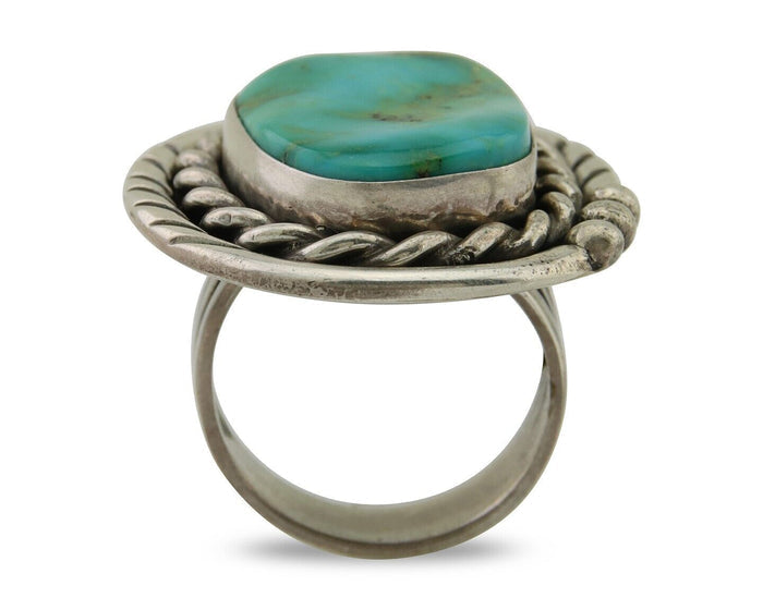 Navajo Ring 925 Silver Royston Turquoise Native American Artist C.80's
