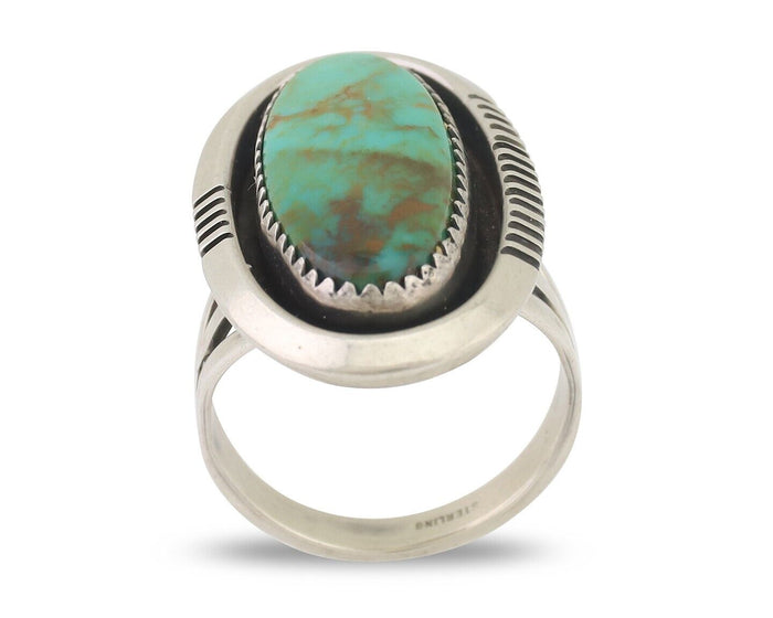 Navajo Ring 925 Silver Royston Turquoise Native American Artist C.80's