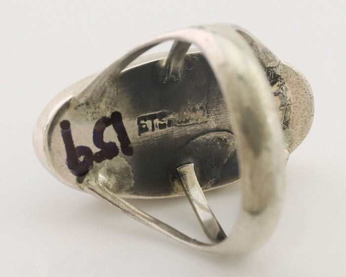Navajo Ring 925 Silver Royston Turquoise Native American Artist C.80's