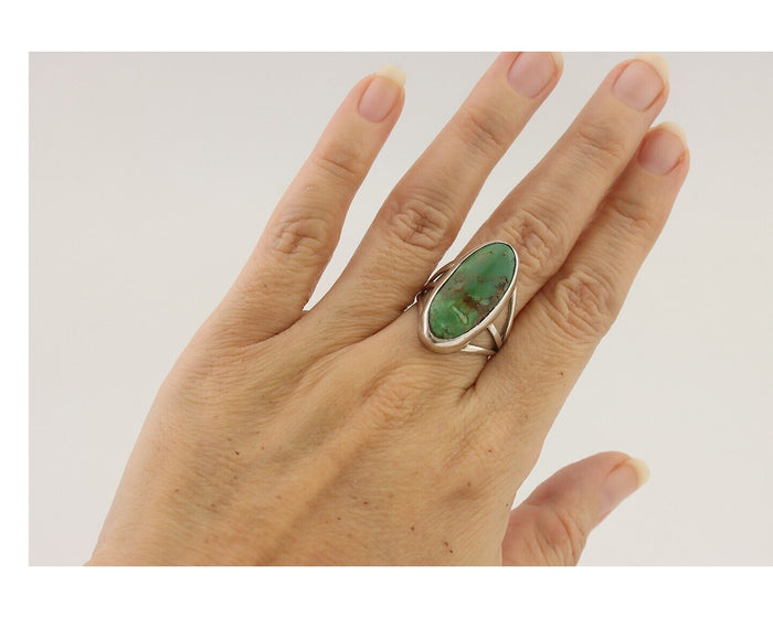 Navajo Ring 925 Silver Royston Turquoise Native American Artist C.80's