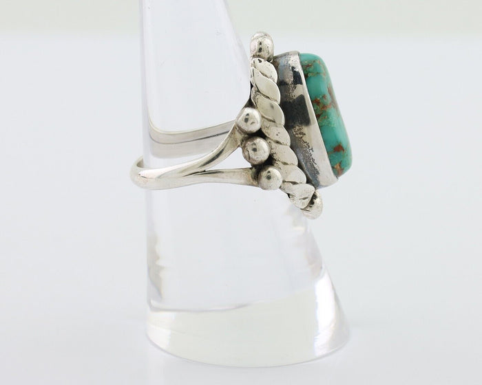 Navajo Ring 925 Silver Royston Turquoise Native Artist Signed P Size 7.5 C.80's