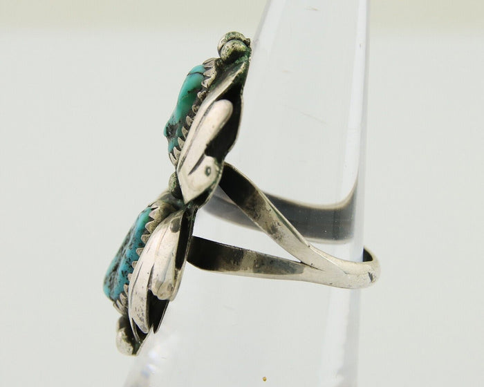 Navajo Ring 925 Silver Sea Foam Turquoise Native American Artist C.80's