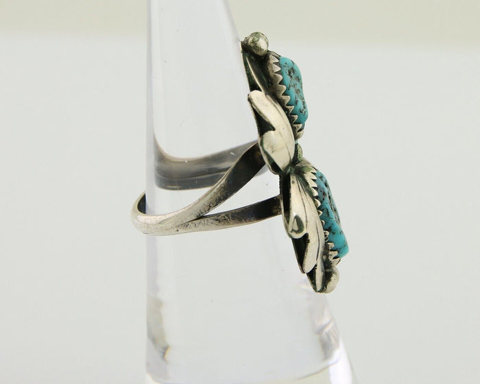 Navajo Ring 925 Silver Sea Foam Turquoise Native American Artist C.80's