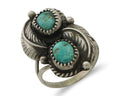 Navajo Ring 925 Silver Signed MC Natural Mined Turquoise C.80's