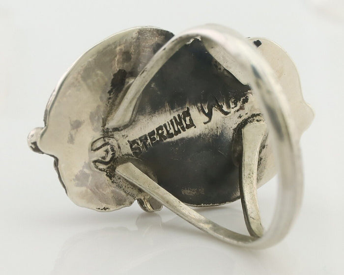 Navajo Ring 925 Silver Signed MC Natural Mined Turquoise C.80's