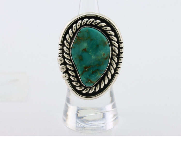 Navajo Ring 925 Silver Simi-Translucent Natural Turquoise Size 6.5 C.80's