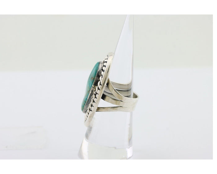 Navajo Ring 925 Silver Simi-Translucent Natural Turquoise Size 6.5 C.80's