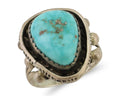 Navajo Ring 925 Silver Sleeping Beauty Turquoise Artist Signed P C.80's
