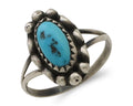 Navajo Ring 925 Silver Sleeping Beauty Turquoise Artist Signed SC C.80's
