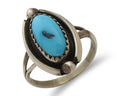 Navajo Ring 925 Silver Sleeping Beauty Turquoise Artist Signed SC C.80's