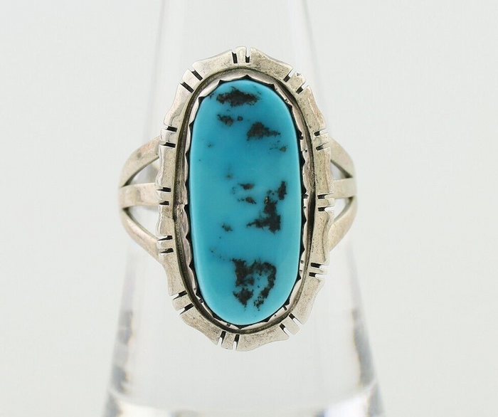 Navajo Ring 925 Silver Sleeping Beauty Turquoise Ben Boyd C.80's
