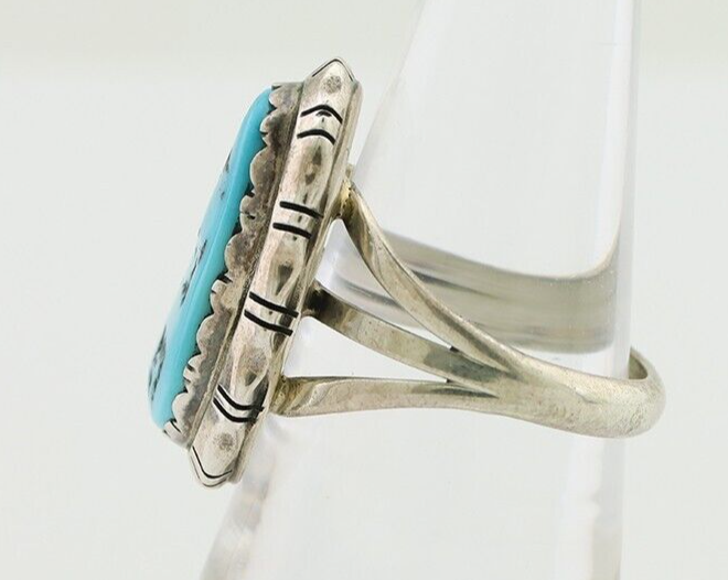 Navajo Ring 925 Silver Sleeping Beauty Turquoise Ben Boyd C.80's