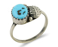 Navajo Ring 925 Silver Sleeping Beauty Turquoise Native American Artist C.80's
