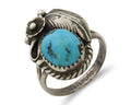 Navajo Ring 925 Silver Sleeping Beauty Turquoise Native American Artist C.80's