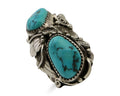 Navajo Ring 925 Silver Sleeping Beauty Turquoise Native American Artist C.80's