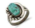 Navajo Ring 925 Silver Sleeping Beauty Turquoise Native American Artist C.80's