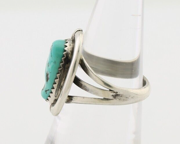 Navajo Ring 925 Silver Sleeping Beauty Turquoise Native American Artist C.80's
